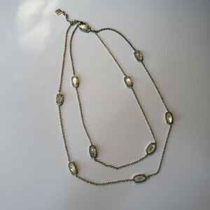 Kendra Scott Kellie long station necklace Ivory mother of pearl Gold tone 38”